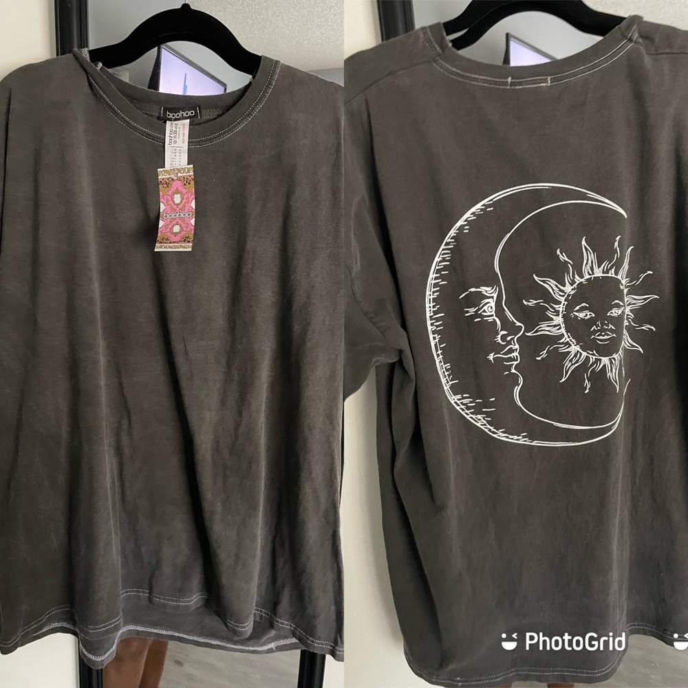 Boohoo ash grey top